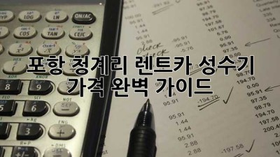 포항 청계리 렌트카 성수기 가격 완벽 가이드